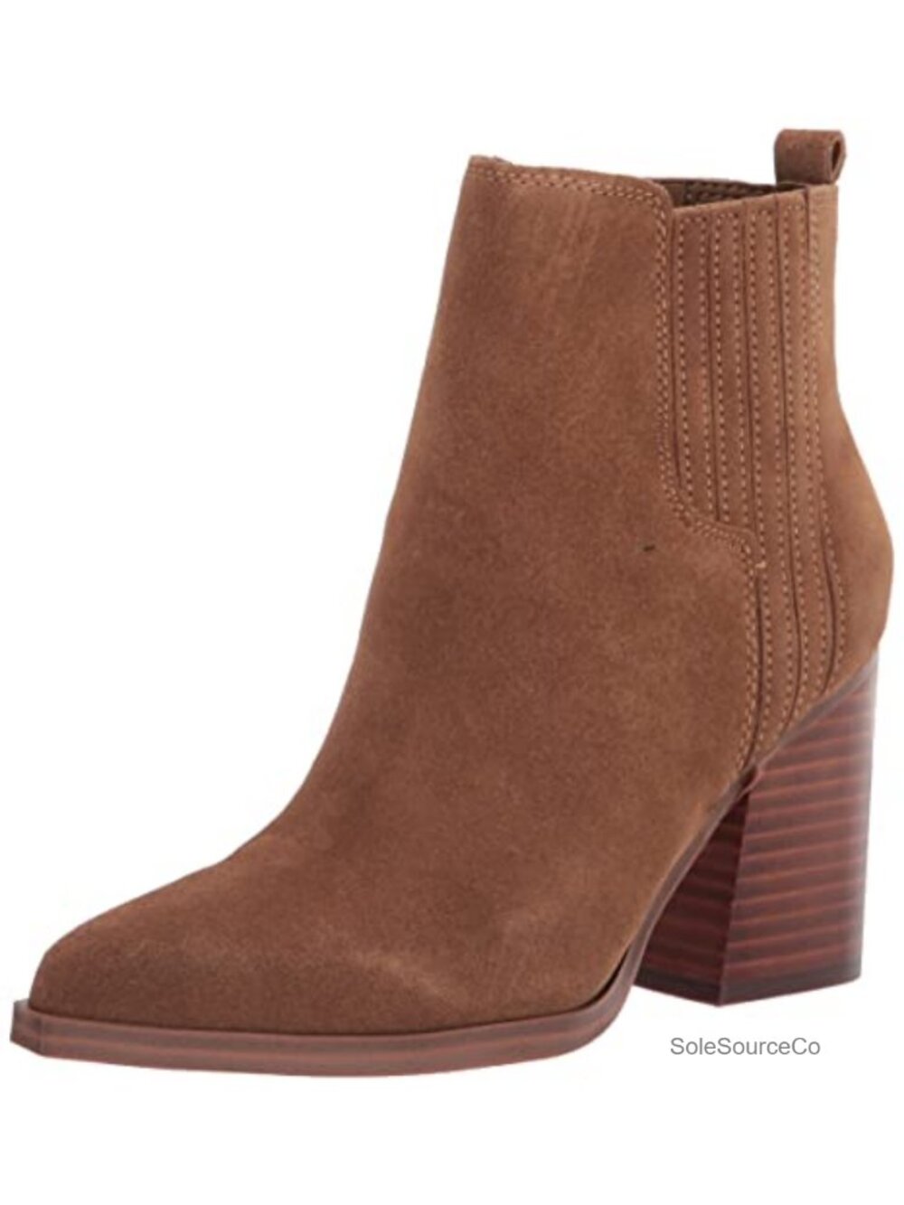 Marc Fisher Matter Suede Stacked Heel Ankle Bootie